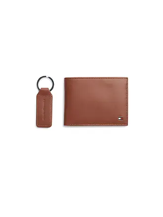 TOMMY HILFIGER | Geschenkset Geldbörse und Schlüsselanhänger | braun